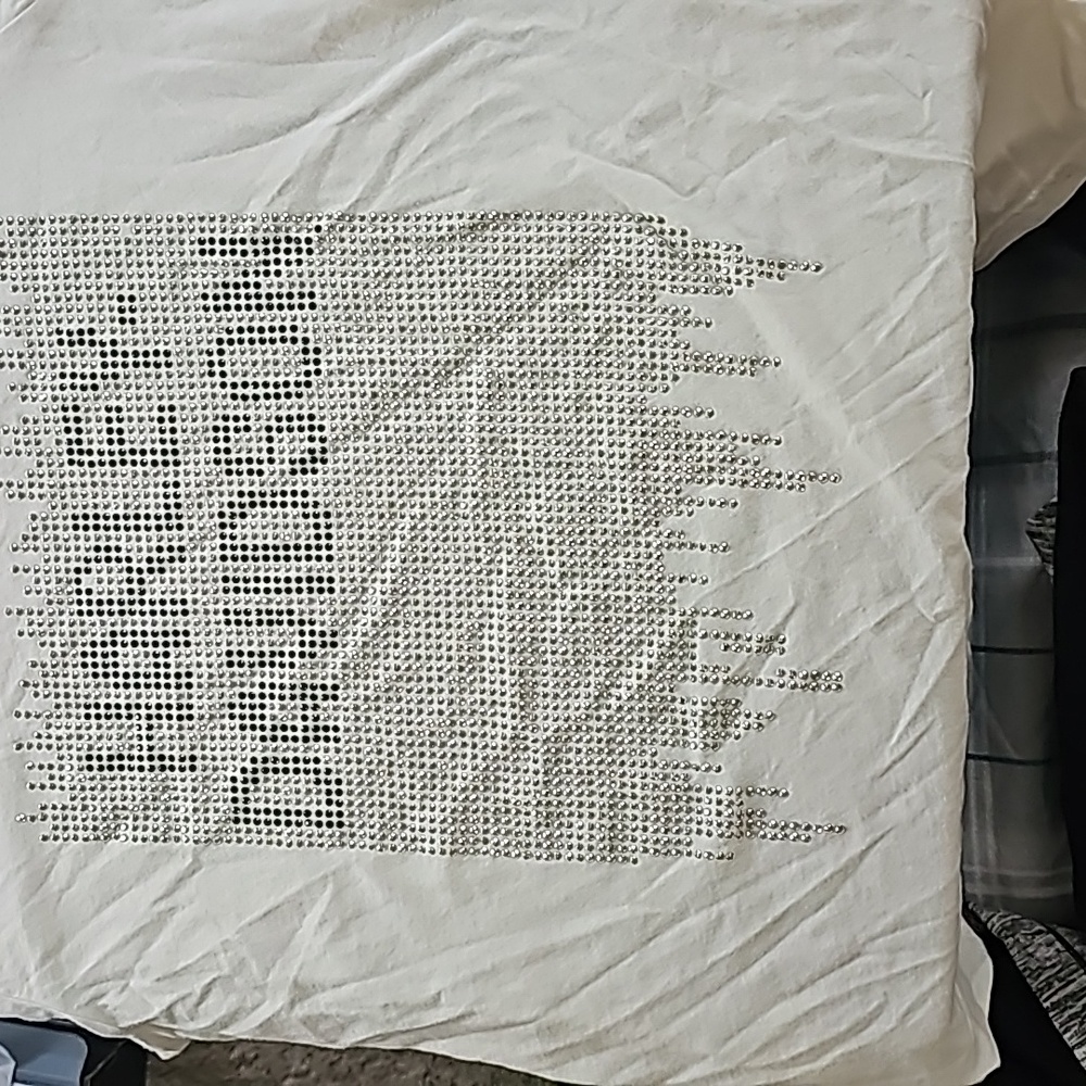 Harley Davidson Medium White Sequin Rhinestones